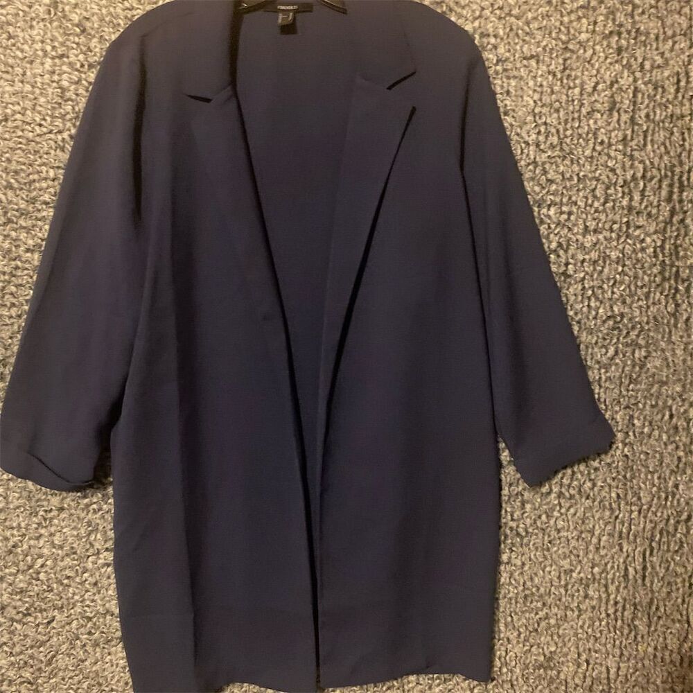 Forever 21 Women's Navy Blue Open Front Blazer Jacket Size M